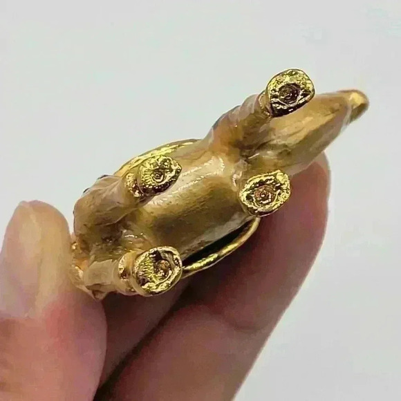 Rare Miniauture Camel Bejeweled Gold & Enamel Camel Trinket VTG W/White Stones - Picture 6 of 8